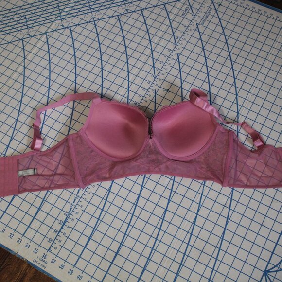 Daisy Fuentes Rose Pink Lace Push-Up Bra 40C - Picture 8 of 10